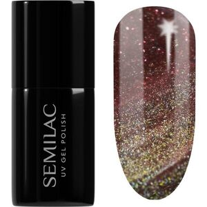 Semilac UV Hybrid Galaxy Flash gél körömlakk UV / LED-es lámpákhoz árnyalat 824 Digital Red 7 ml kép