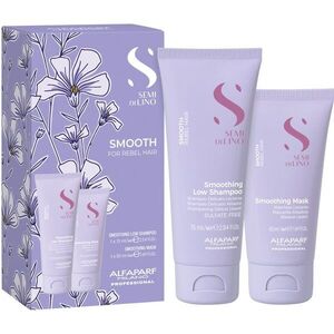 Alfaparf Milano Semi di Lino Smooth Minisize Kit utazó szett kozmetikumokra a rakoncátlan és töredezett hajra kép