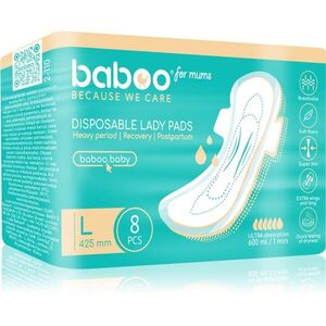Baboo Postpartum Maternity Pads szülés utáni betétek eldobható L méret 8 db kép