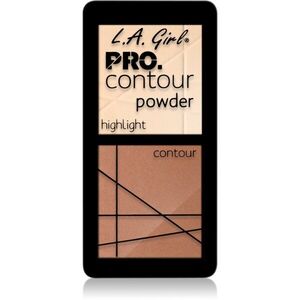 L.A. Girl Cosmetics PRO. Contour Powder Púderes highlight és kontúr paletta árnyalat Light 5.6 g kép