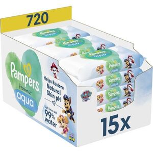 Pampers Harmonie Aqua Paw Patrol nedves tisztító törlőkendők gyermekeknek 720 db kép