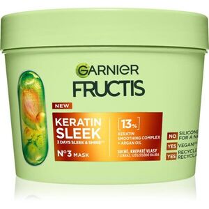 Garnier Fructis Keratin Sleek haj maszk száraz és sérült hajra 370 ml kép