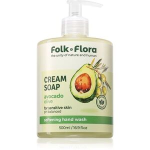 Folk & Flora Avocado & Olive folyékony szappan az érzékeny bőrre 500 ml kép