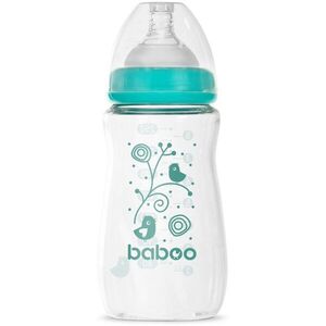 Baboo Anti-colic Glass Feeding Bottle Wide Neck cumisüveg üvegből 3m+ 1 db kép