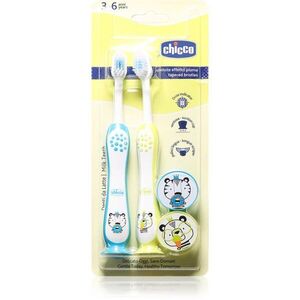 Chicco Toothbrush Set 3-6 y+ tapadókorongos fogkefe gyermekek számára Tiger-Panda kép