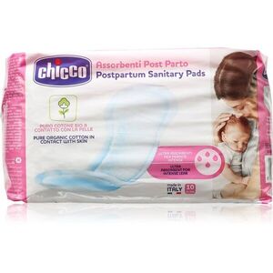 Chicco Postpartum Sanitary Pads 100% Pure Organic Cotton szülés utáni betétek 10 db kép