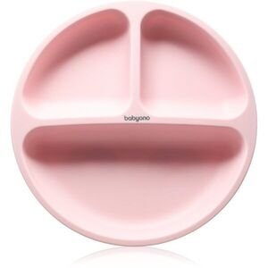 BabyOno Siilicone Plate 6m+ osztott tányér tapadókoronggal Pink 1 db kép
