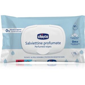 Chicco Perfumed Wipes 0m+ nedves törlőkendők gyermekeknek finom illattal 72 db kép