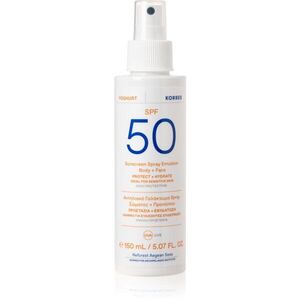 Korres Yoghurt Sunscreen Naptej spray formában arcra és testre SPF 50+ 150 ml kép
