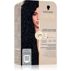 Schwarzkopf Creme Supreme tartós hajfesték árnyalat 1-1 Cool Black 60 ml kép
