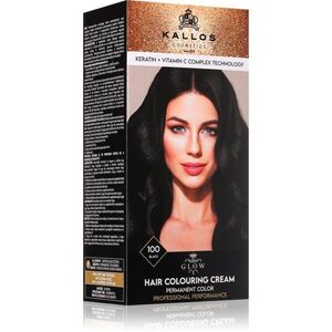 Kallos Glow Lasting Cream Colour tartós hajfesték árnyalat Black 60 ml kép
