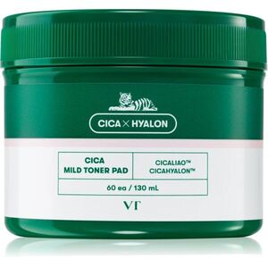VT Cosmetics Cica Mild Toner Pad arctisztító peeling párnácskát nyugtató hatással 60 db kép
