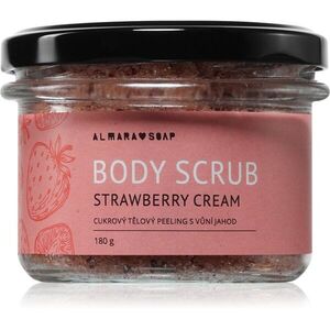Almara Soap Body Scrub cukros test peeling narancsbőrre illattal Strawberry Cream 180 g kép