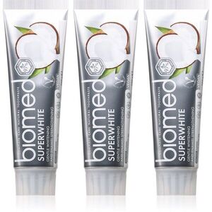 Biomed Superwhite erősítő fogkrém kókuszolajjal 3x100 g kép