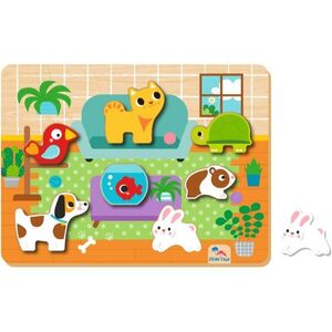 2Kids Toys Shape Puzzles interaktív formaberakó játék Pets 12 m+ 8 db kép
