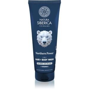 Natura Siberica Arctic Wild Northern Power tisztító gél hajra, szakállra és testre uraknak 200 ml kép