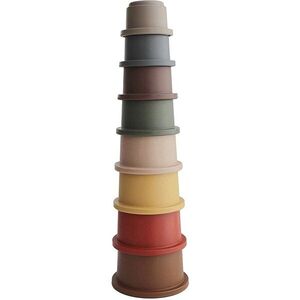 Mushie Stacking Cups Toy játék 3 az 1-ben Retro 8 db kép