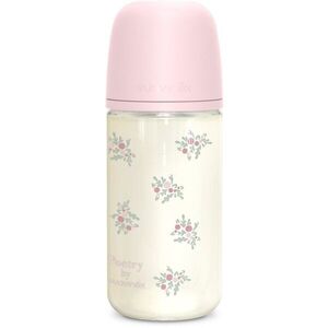 Suavinex Poetry SX Pro Physiological Glass M cumisüveg üvegből 3 m+ Medium Flow - Pink 1 db kép