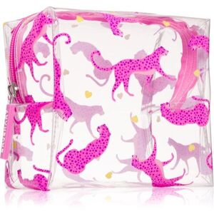 BrushArt Accessories Transparent cosmetic bag átlátszó kozmetikai táska Cheetah in love 15 x 14 x 9 cm 1 db kép
