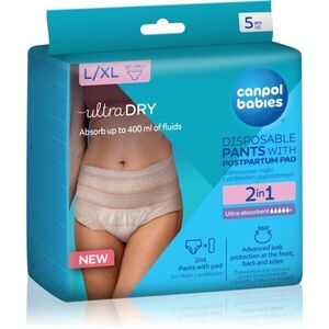 Canpol babies Pants With Postpartum Pad szülés utáni alsóneműk eldobható 2 az 1-ben L/XL 5 db kép
