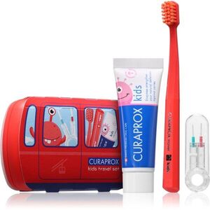 Curaprox Kids Travel Set utazó szett kozmetikumokra fogakra, nyelvre és ínyre gyermekeknek 1 db kép