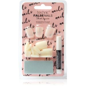 Technic Cosmetics False Nails Short Square műköröm ragasztóval 48 db kép