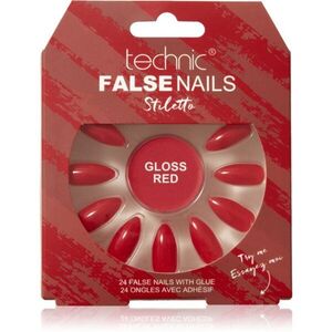 Technic Cosmetics False Nails Stiletto műköröm Gloss Red 24 db kép