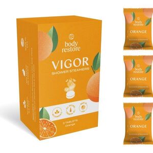 Body Restore Vigor Shower Steamers zuhanytabletták illatok Orange 3 db kép