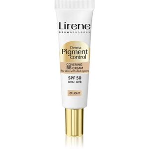 Lirene Derma Pigment Control Covering BB Cream SPF 50 bőrvilágosító BB krém pigmentfoltok ellen árnyalat 01 Light 30 ml kép