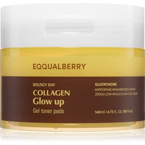 EQQUALBERRY Collagen Glow Up Gel Toner Pads tonizáló párnák az élénk bőrért 60 db kép