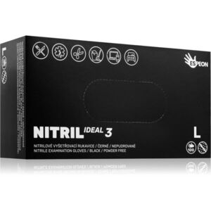 Espeon Nitril Ideal3 Black púdermentes nitrilkesztyű méret L 100 db kép