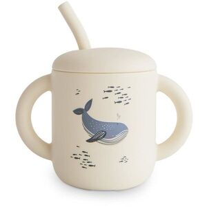 Mushie Silicone Training Cup Whales bögre szívószállal 1 db kép