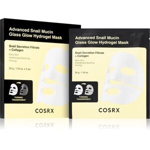 Cosrx Advanced Snail Mucin Glass Glow Hydrogel Mask revitalizáló hidrogél maszk csigakivonattal egységesíti a bőrszín tónusait 3 db kép