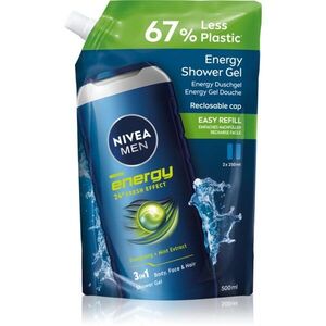 NIVEA MEN Energy fürdőgél férfiaknak utántöltő 500 ml kép