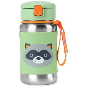 Skip Hop Spark Style Straw Bottle rozsdamentes kulacs szívószállal Racoon 12 m+ 1 db kép