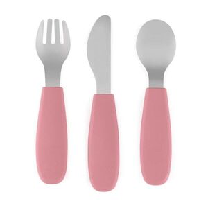 Petite&Mars Take&Match Stainless Steel Cutlery Set étkészlet gyermekeknek Dusty Rose 12m+ 3 db kép