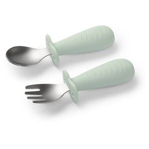 BabyOno Be Active Stainless Steel Spoon and Fork étkészlet gyermekeknek Mint 12m+ 2 db kép
