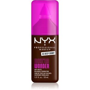 NYX Professional Makeup Make ‘Em Wonder könnyű mattító alapozó árnyalat 43 Deep Ebony 30 ml kép