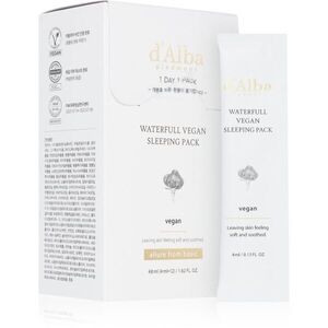 d'Alba Waterfull Vegan Sleeping Pack nyugtató hidratáló maszk éjszakára 4x12 ml kép