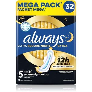 Always Ultra Secure Night Extra Size 5 egészségügyi betétek éjszakára 32 db kép