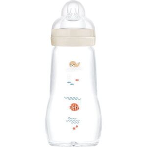 MAM Feel Good Glass Baby Bottle antikólikás üvegből készült cumisüveg 2m+ Beige 1 db kép