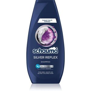 Schwarzkopf Schauma Silver Reflex sampon a sárga tónusok neutralizálására szőkített, melírozott, hideg szőke hajra 350 ml kép