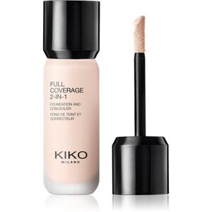 KIKO Milano Full Coverage 2-In-1 alapozó és korrektor 2 az 1-ben árnyalat 0 Neutral Rose 25 ml kép
