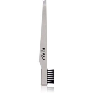 KIKO Milano Pro Tweezers Combo ferde végű szemöldökcsipesz kefével 1 db kép