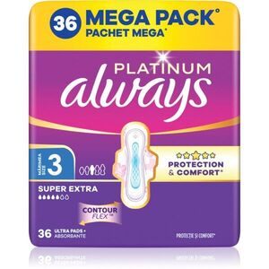 Always Platinum Super Extra Size 3 egészségügyi betétek szárnyakkal 36 db kép
