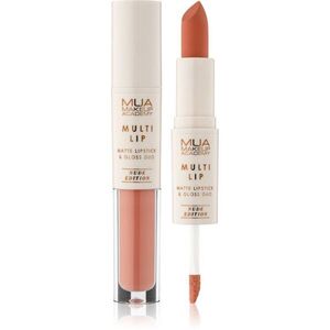 MUA Makeup Academy Multi Lip Nude Edition hosszan tartó rúzs és ajakfény duo árnyalat Caramel 3.2 g kép