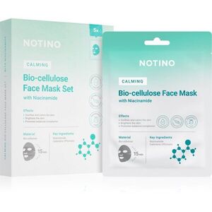 Notino Calming Bio-Cellulose Face Mask with Niacinamide fátyolmaszk szett nyugtató hatással kép