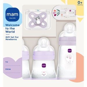 MAM Welcome to the World 0m+ ajándékszett újszülötteknek Purple kép