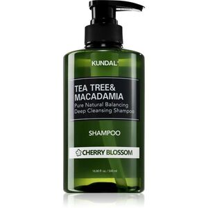 KUNDAL Tea Tree & Macadamia Cherry Blossom mélyen tisztító sampon frissítő hatással 500 ml kép