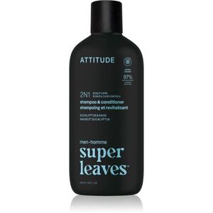 Attitude Super Leaves Men's Shampoo and Conditioner 2-in-1 sampon és kondicionáló 2 in1 uraknak Eucalyptus & Sage 415 ml kép
